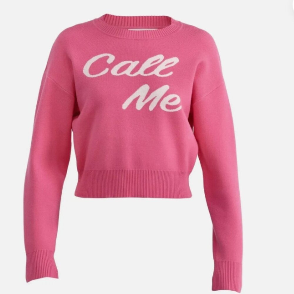 NWT No Boundaries‎ pink conversational pullover sweater "Call Me" 2X (20w-22w)